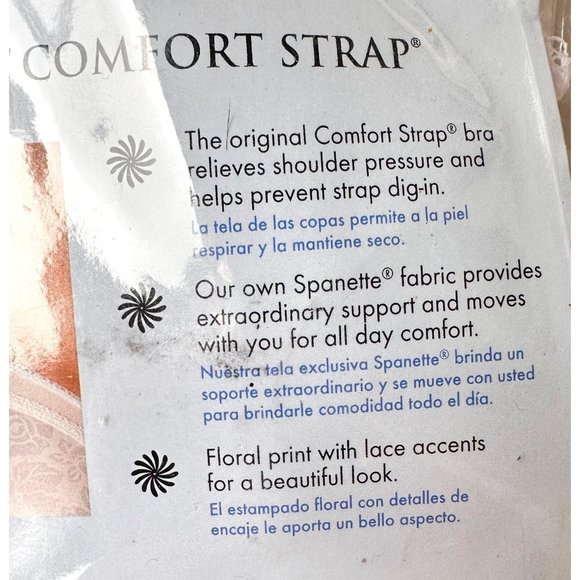 New Playtex 18 Hour Original Comfort Strap Wirefree Bra Sz 36C Floral La… - Picture 8 of 12